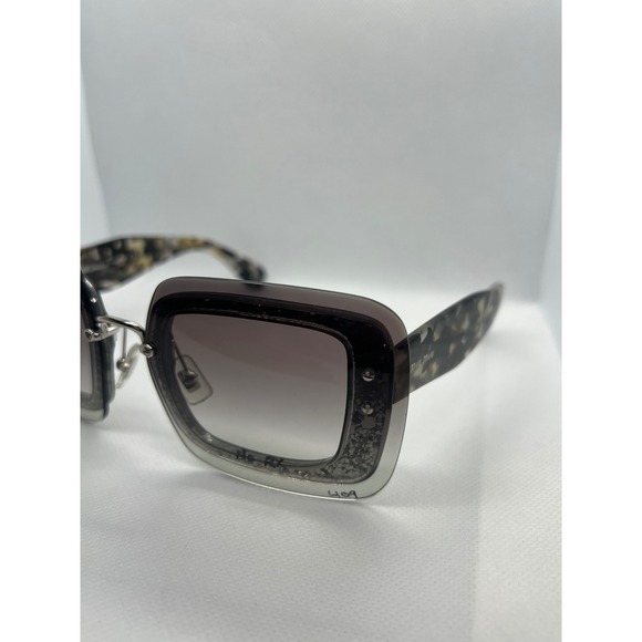 Miu Miu SMU‎ 01R Sunglasses Square Frame Embellished Tortoise Shell Designer main image 5